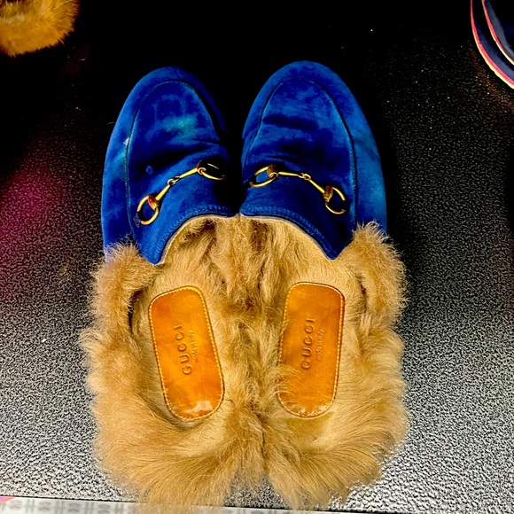 Velvet Gucci fur mules - Picture 2 of 3